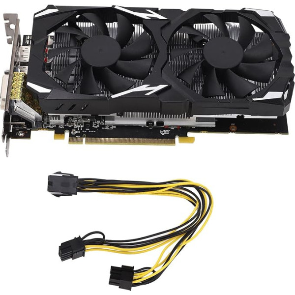 Bewinner RX580 grafiskā karte, 8GB GDDR5 256 bitu datora grafiskā karte ar diviem ventilatoriem 1284/7000 MHz, galddatora spēļu diskrētā grafiskā karte ar HDMI, 3X DP datoram