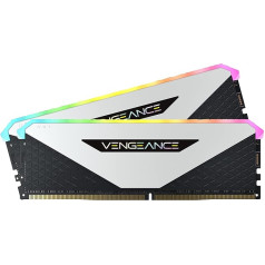 Corsair Vengeance RGB RT 64GB (2 x 32GB) DDR4 3200MHz C16 atmiņa (dinamiskais RGB apgaismojums, optimizēta AMD 300/400/500 sērijai, Intel 300/400/500 sērijai) Balta