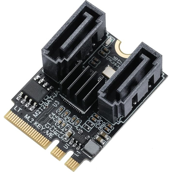 MZHOU M.2 SATA adapteris Key-A+E M.2 to SATA3.0 Expansion Card SSD Riser Card līdz 6Gbps JMB582 mikroshēma Windows 8/8.x/10 Linux