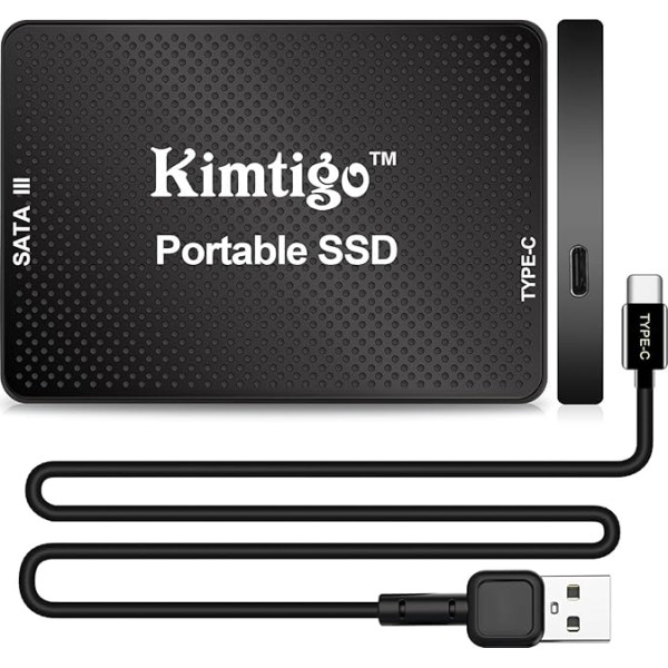 kimtigo 2,5 collu iekšējais SSD 1TB daudzfunkcionāls portatīvais ārējais ārējais ekstrēms SSD ar C tipa USB-C interfeisu un SATA III interfeisu klēpjdatoram galddatoram spēļu birojam