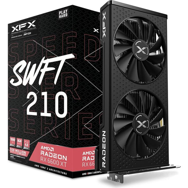 XFX Speedster SWFT210 Radeon RX 6600 XT CORE Gaming Graphics Card with 8GB GDDR6 HDMI 3xDP, AMD RDNA™ 2 (RX-66XT8DFDQ)