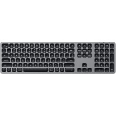 SATECHI Alumīnija Bluetooth tastatūra ar ciparu tastatūru - M2/M1 MacBook Pro/Air, M2/M1 iPad Pro/Air, M2 Mac Mini, iMac M1 (ASV angļu izkārtojums)