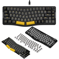 ATTACK SHARK AKS068 Alice 60% Mehāniskā spēļu tastatūra, USB-C vadu Apex Pro Mini RGB tastatūra, blīvējuma stiprinājums, rotācijas poga, VIA programmējama, karsti maināms taktilā slēdzis, PC/MAC/QWERTY