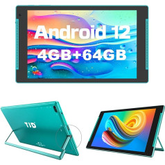 Android 12 planšetdators 10 collas, planšetdators ar turētāju, 64 GB ROM (512 GB paplašināma atmiņa), IPS Full HD skārienekrāns, 8 MP + 2 MP kamera, 5G Wi-Fi, Bluetooth 5.0, 6000 mAh, Google GMS, 2 skaļruņi