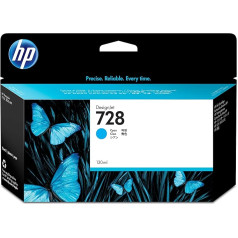 HP 728 Cyan 130 ml Original Druckerpatrone (F9J67A) mit originaler HP Tinte, für DesignJet T730 und T830 Großformatdrucker sowie den HP 729 DesignJet Druckkopf