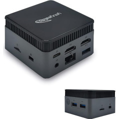 youyeetoo BY51 Mini dators, Intel N100 CPU - 12. paaudzes AlderLake - līdz 3,4 GHz, 12 GB LPDDR5 RAM, 128-512 GB SSD, Mini spēļu dators, ar Dual HDMI2.0 4K, Office/HTPC (N1 (12 GB + 256 GB NVME SSD))