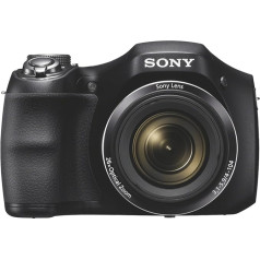 Sony DSC-H200 digitālā kamera (20,1 megapikseļu, 26x optiskā tālummaiņa, 7,6 cm (3 collu) displejs, Full HD, 25 mm platleņķa objektīvs, optiskais attēla stabilizators, melna)