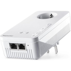 Devolo 8705 WiFi Repeater+ AC - dubultais WiFi pastiprinātājs ar ligzdu (saderīgs ar visiem maršrutētājiem, 1200 Mbps, 2 x LAN pieslēgvietas, AP režīms, piekļuves punkts), balts