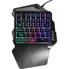 Annadue One-Handed Gaming Keyboard, RGB Backlit Professional Mechanical Gaming Keyboard, 35 Keys Portable Gaming Keyboard, Ergonomic Game Controller for PC