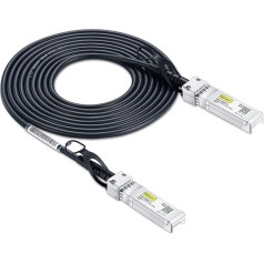 10Gtek SFP+ DAC Twinax kabelis 1 metrs (3,3 pēdas), 10G SFP+ līdz SFP+ tiešais vara pasīvais kabelis, paredzēts Cisco SFP-H10GB-CU1M, Ubiquiti UniFi, TP-Link, Netgear, D-Link, Zyxel, Mikrotik un citiem ražotājiem.