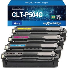 MYCARTRIDGE pakaitinis toneris Samsung CLT-P504C K504S, skirtas Samsung Xpress C1860FW C1810W CLX-4195FN CLX-4195FW CLX-4195FW CLX-4195N CLP-415N CLP-415NW (juodas, žydras, purpurinis, geltonas)