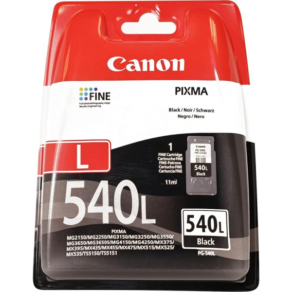 Canon oriģinālā PG-540 lielā melnā tinte plastmasas iepakojumā (vecā versija)