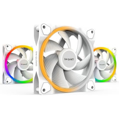 klusēt! Light Wings BL100 White 120 mm PWM Triple Pack korpusa ventilators, balts, 3 gab. komplektā