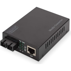 DIGITUS Medienkonverter - Multimode - Gbit Ethernet - RJ45 / SC - 850 nm Wellenlänge - Bis 0.5km - Schwarz