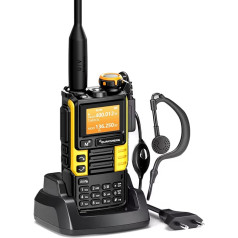 Quansheng UVK5(99) AM/FM/DTMF Walkie-Talkie 200CH 20-1000MHz Walkie Talkie NOAA Laika prognoze ar zibspuldzes kopiju Frekvence TPYE-C LCD displejs pārgājieniem Kempings Ceļojumu divvirzienu radio (dzeltens)