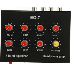 7 Band Sound Equalizer, 7 Band Car Audio Equalizer, RCA Output, Input, 12DB, High Bass Adjustment, Dual Channel Digital Equalizer, Subwoofer Audio Systems