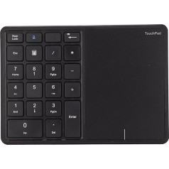 Bezvadu ciparu tastatūra ar skārienpaliktni, Bluetooth ciparu tastatūra klēpjdatoram, 22 taustiņu bezvadu BT divrežīmu ciparu tastatūra, 2.4G 2 in 1 pārnēsājama finanšu grāmatvedības ciparu tastatūra (melna)