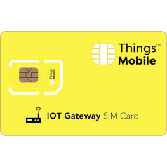 IOT/M2M Sim Card for IOT GATEWAY - Things Mobile - Things Mobile - Worldwide Network Coverage Multi Property Network GSM/2G/3G/4G No Fixed Costs £10 Credit Included