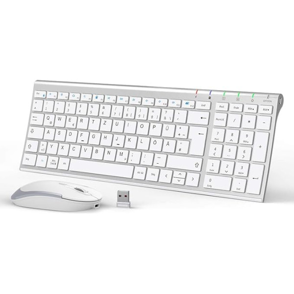 iClever GK03 2.4G plānā tastatūra, sudraba krāsā