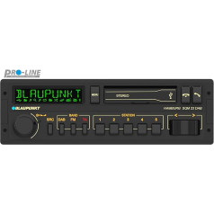 Blaupunkt Hamburg SQM 23 DAB, 1-DIN autoradio ar Youngtimer dizainu, Retro radio, Vintage Radio DAB+, Bluetooth, brīvroku sistēma, 2 x USB, Aux ieeja, Sub-Out, daudzkrāsains, 200 W