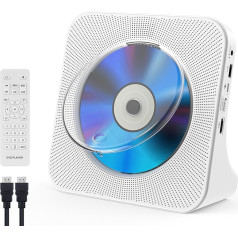 Gueray DVD atskaņotājs televizoram Visu reģionu bezmaksas galddatora DVD/CD atskaņotājs datoram ar Bluetooth un ekrāna displeju FM radio ar CD atskaņotāju USB karšu atskaņošana, HDMI un AV kabelis(gaiši)