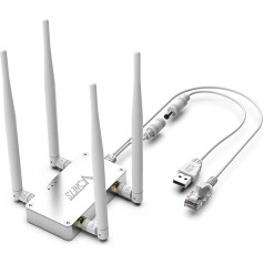 Vonets VBG1200 Industrial Dual Band 2.4GHz & 5GHz WiFi Bridge High Power 1200Mbps Wireless Repeater/Router ar 4 ārējām antenām Lielisks partneris drošības sistēmas elektroniskajām/tīkla/medicīnas ierīcēm