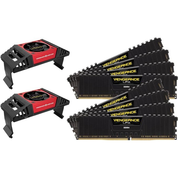 Corsair Vengeance LPX 64GB (8x8GB) DDR4 4133MHz C19 XMP 2.0 augstas veiktspējas galddatora darbvirsmas atmiņas komplekts (ar gaisa plūsmas aizsargkonstrukciju), melns (schwarz)