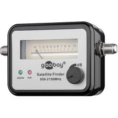 Goobay 67000 Analoger Satelliten Finder mit mechanischer Pegelanzeige / Satfinder inkl. F-Anschlusskabel, 1 Stück