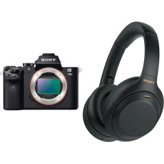 Sony Alpha 7 II bezspoguļa pilna kadra kamera un WH-1000XM4 bezvadu Bluetooth austiņas ar trokšņu slāpēšanu