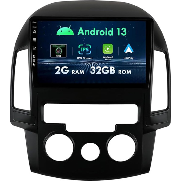 9 collu IPS Android 12 auto radio ar GPS satelītnavigāciju 2GB+32GB priekš Hyundai H I30 2006-2011 Atbalsts Bluetooth 5.0 DAB WiFi USB MirrorLink 4G Carplay RDS SWC