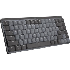 Logitech MX Mechanical Mini priekš Mac, bezvadu tastatūra ar apgaismojumu, plakaniem taustiņiem, taktiliem klusiem taustiņiem, fona apgaismojumu, Bluetooth, USB-C, Apple, iPad, franču AZERTY - kosmosa pelēka