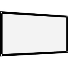 Projektora ekrāns, balts ekrāns projektoram pie sienas, projektora ekrāna rullo žalūzijas, projektora ekrāns 16:9, biezs, pārnēsājams, nemaisāms, mīksts, balts poliestera projektora aizkars projekcijai