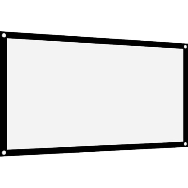 Projektora ekrāns, balts ekrāns projektoram pie sienas, projektora ekrāna rullo žalūzijas, projektora ekrāns 16:9, biezs, pārnēsājams, nemaisāms, mīksts, balts poliestera projektora aizkars projekcijai