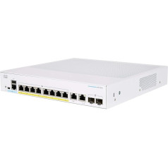 Cisco Business CBS350-8FP-E-2G pārvaldāms komutators | 8 GE porti | Pilnīgs PoE | Ārējais barošanas avots | 2 x 1G Combo porti | Ierobežota mūža aizsardzība (CBS350-8FP-E-2G)