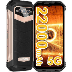 DOOGEE VMAX 5G Outdoor Mobile Phone without Contract, 20GB + 256GB Dimensity 1080, 22000mAh Large Battery, 108MP Camera, 6.6 Inch FHD+ 120Hz Outdoor Smartphone Android 12 Dual SIM IP68 Waterproof OTG