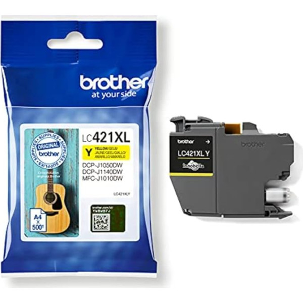 Brother LC-421XLY Ink Cartridge - Yellow for DCP-J1050DW, DCP-J1140DW, MFC-J1010DW, XL