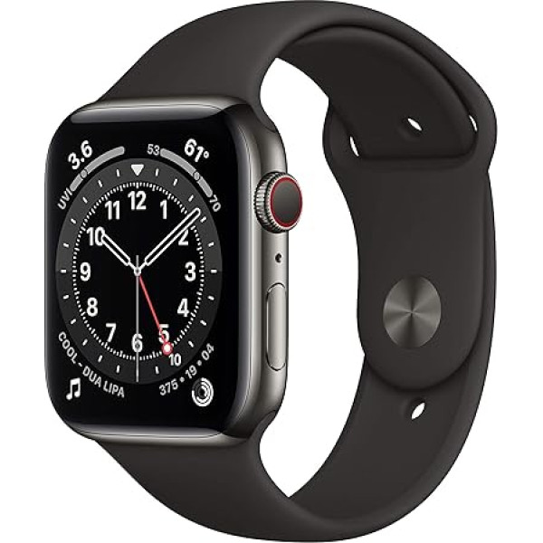 Apple Watch Series 6 (GPS + Cellular, 44MM) - Grafīta rokas pulksteņa komplekts ar sporta aproci un melns (vispārējs)