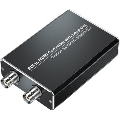 MISOTT SDI to HDMI Converter with SDI Loop-Out, 1080P SDI to HDMI Adapter, SDI to HDMI Compatible with 3G-SDI/HD-SDI/SD-SDI