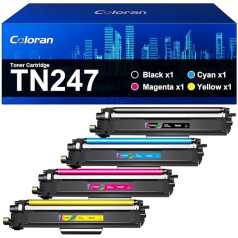 Coloran TN-243CMYK TN-247 Toneris Saderīgs ar Brother TN243 TN243 TN247 TN 243 247 243cmyk MFC-L3750CDW MFC-L3770CDW DCP-L3550CDW HL-L3210CW HL-L3230CDW MFC-L3710CDW CW CW CW MFCW 3770CDW(Melns zils dzeltens