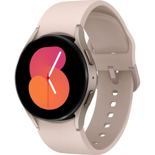 Samsung Galaxy Watch5 viedpulkstenis, veselības uzraudzība, sporta pulkstenis, akumulators, ilgs darbības laiks, Bluetooth, 40 mm, rozā zelts, pagarinājums 1 gadam [izņemot Amazon] - versija FR