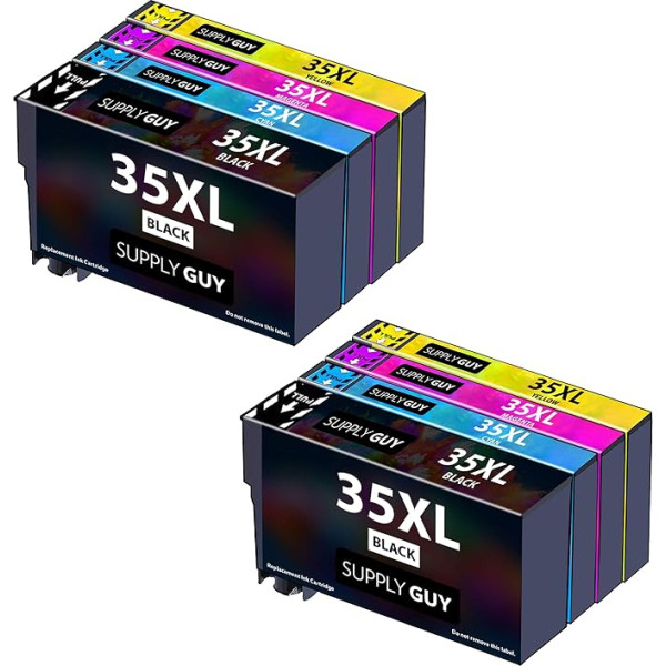 Supply Guy 8 printeru kasetnes, kas saderīgas ar Epson 35XL / 35 XL Multipack, kas piemērotas WF-4700 WF-4720dwf WF-4720dwf WF-4725dtwf WF-4730dtwf WF-4730dtwf WF-4735dtwf WF-4740dtwf WF-4740dtwf