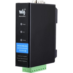 Waveshare RS232/RS485/RS422 to RJ45 Ethernet Converter Module, Industrial Rail-Mount Isolated Serial Server, TCP/IP to Serial Module, 10/100M Auto-Negotiation RJ45 Connector