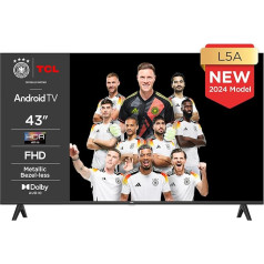 TCL 43L5A, 43 Zoll Fernseher, FHD, HDR smart TV unterstützt bei Android TV (Kindermodus, Dolby Audio, saderīgs ar Google Assistant)