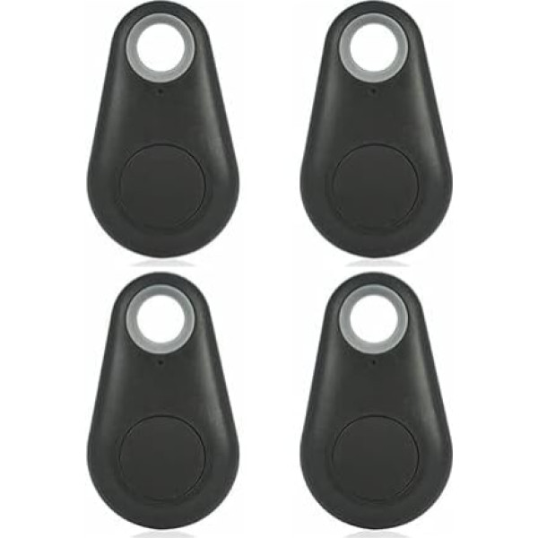 Viedie Bluetooth meklētāji, Baceyong 4 mini atslēgu meklētāju komplekts, universāls bērniem, vecākiem mājdzīvniekiem, automašīnas atslēgām, bagāžai, saderīgs ar iOS un Android, melns, melns