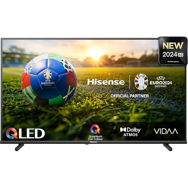 Hisense 40A5NQ 101cm (40 Zoll) QLED Fernseher Full HD, Smart TV, Trīs uztvērēji, AI sporta režīms, Dolby Atmos, Share to TV, Duale Positionierung, WiFi, Game & Hotel Modus, Schwarz [2024]