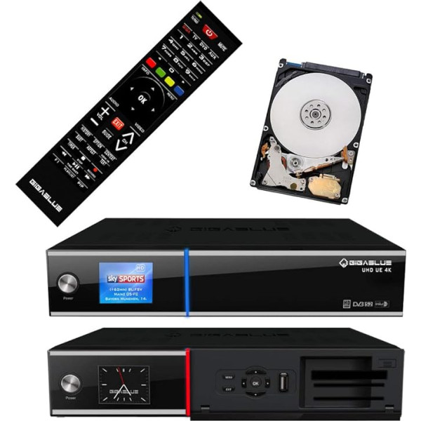 GigaBlue UHD UE 4K SAT TV Linux uztvērējs 2X DVB-S2 FBC Twin Tuner 4X Pip CI SmartCard Straumēšana Ultra HD 2TB cietais disks