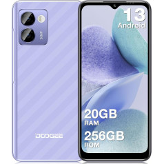 DOOGEE N50PRO Android 13 viedtālrunis [2023], 20GB+ 256GB lēts tālrunis, 6,52 collu HD+ Octa-Core, 50MP AI kamera, 4200mAh 18W ātrā uzlāde, pirkstu nospiedumi, OTG/GPS/Face ID/Widevine L1