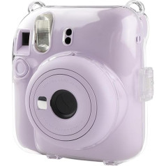 BriLumin Чехол для камеры Fujifilm Instax Mini 12, защитный чехол из PU кожи, совместимый с мгновенной и цифровой гибридной камерой Instax Mini, прозрачный, сумк