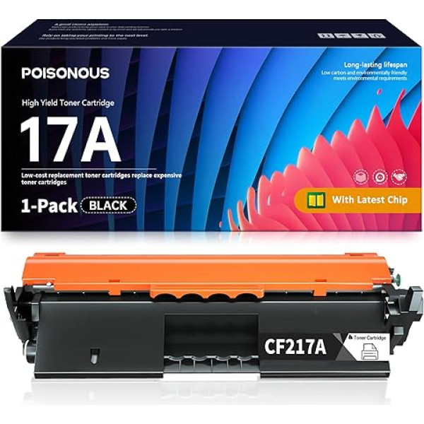 17A CF217A melnā krāsā nomaināma HP 17A CF217A tonera kasetne, kas saderīga ar HP Laserjet Pro M102a M102w, HP Laserjet Pro MFP M130a M130fn M130fw M130nw M130nw printeriem (1 melna, ar mikroshēmu)