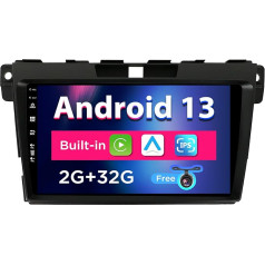 SXAUTO Android 12 IPS 9 collu autoradio Mazda CX-7 (2008-2015) - Iebūvēts CarPlay / Android Car / DSP - Bez atpakaļgaitas kameras - 2G + 32G - Vadāms no stūres DAB Fast Boot WiFi Google - 2 DIN